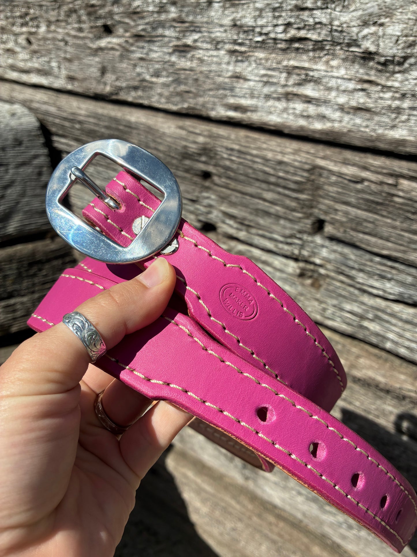 Fuschia Tapered Women's Belt with 1" Cart Buckle