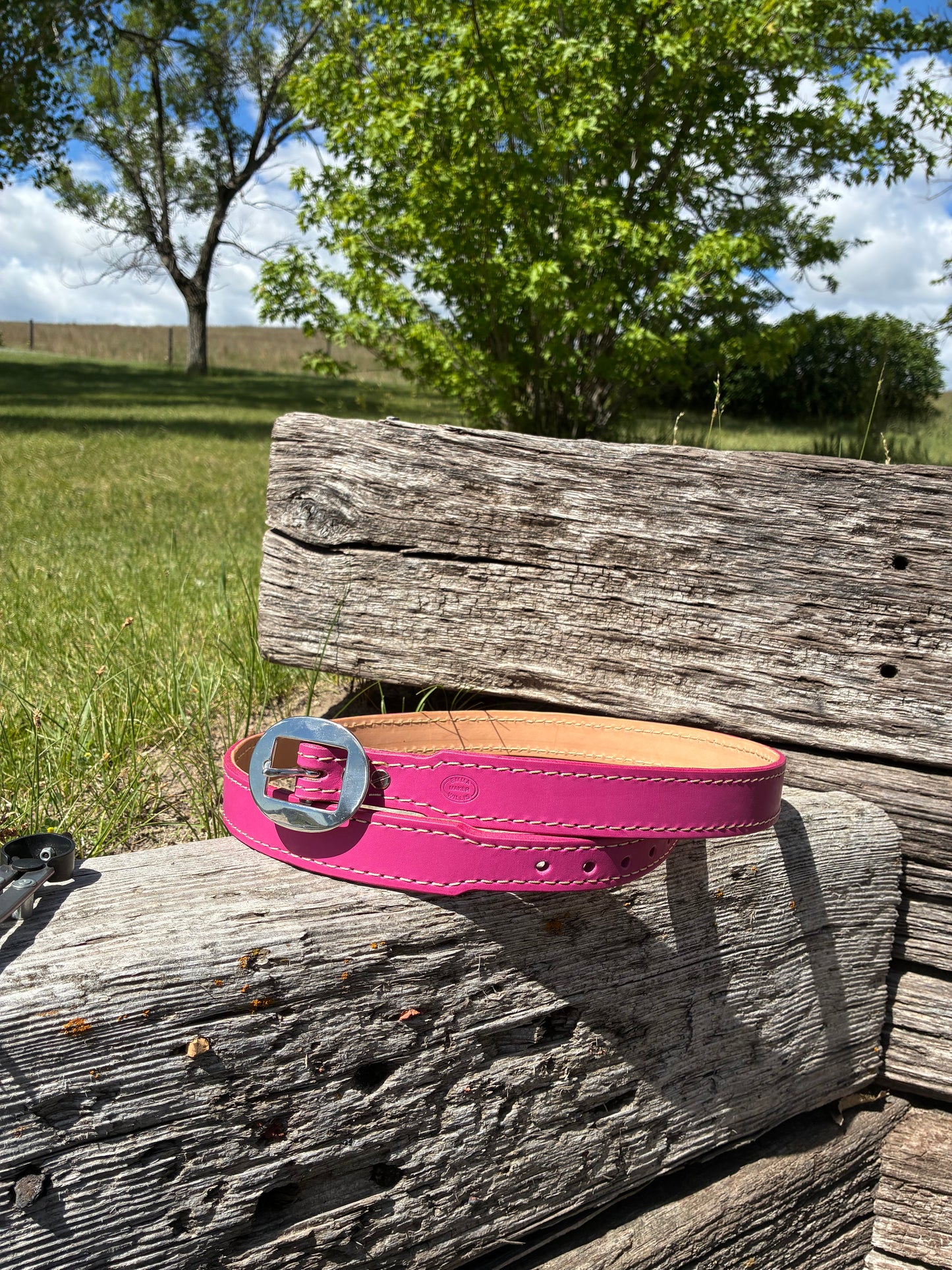Fuschia Tapered Women's Belt with 1" Cart Buckle