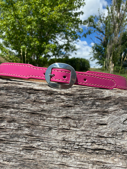 Fuschia Tapered Women's Belt with 1" Cart Buckle